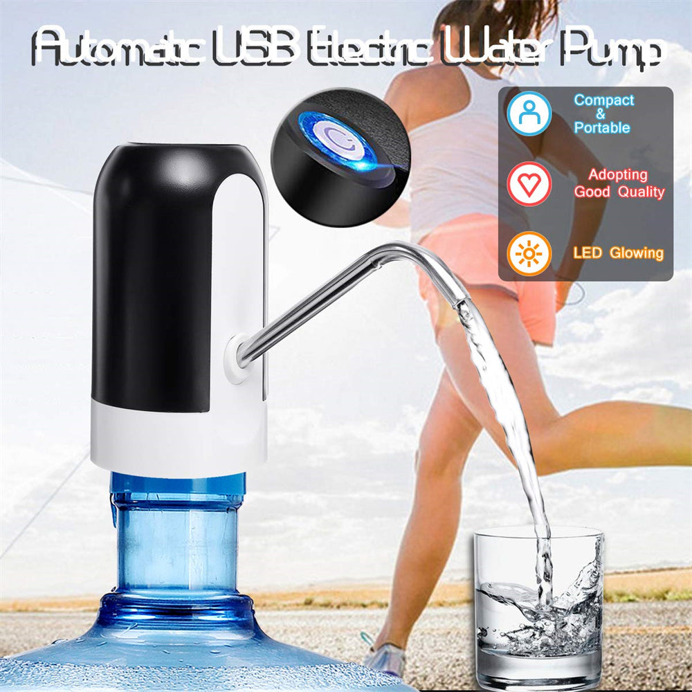 Electric Portable Water Dispenser Pump for 5 Gallon Bottle Usb Charge With Extension Hose