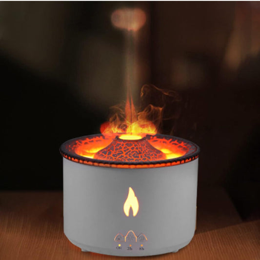 Aroma Oil Diffuser Volcanic Flame Smoke Ring Humidifier 360ml