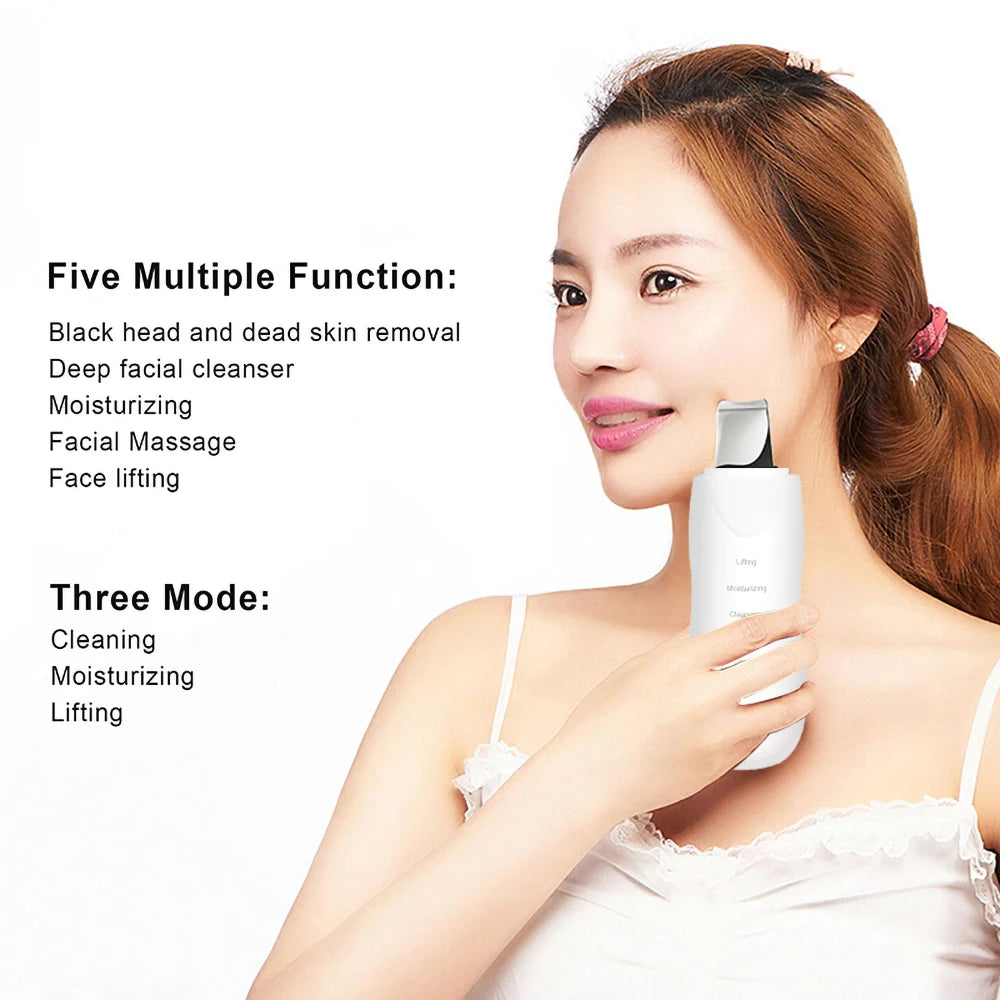 Ultrasonic Skin Scrubber Vibration Face Blackhead Remover