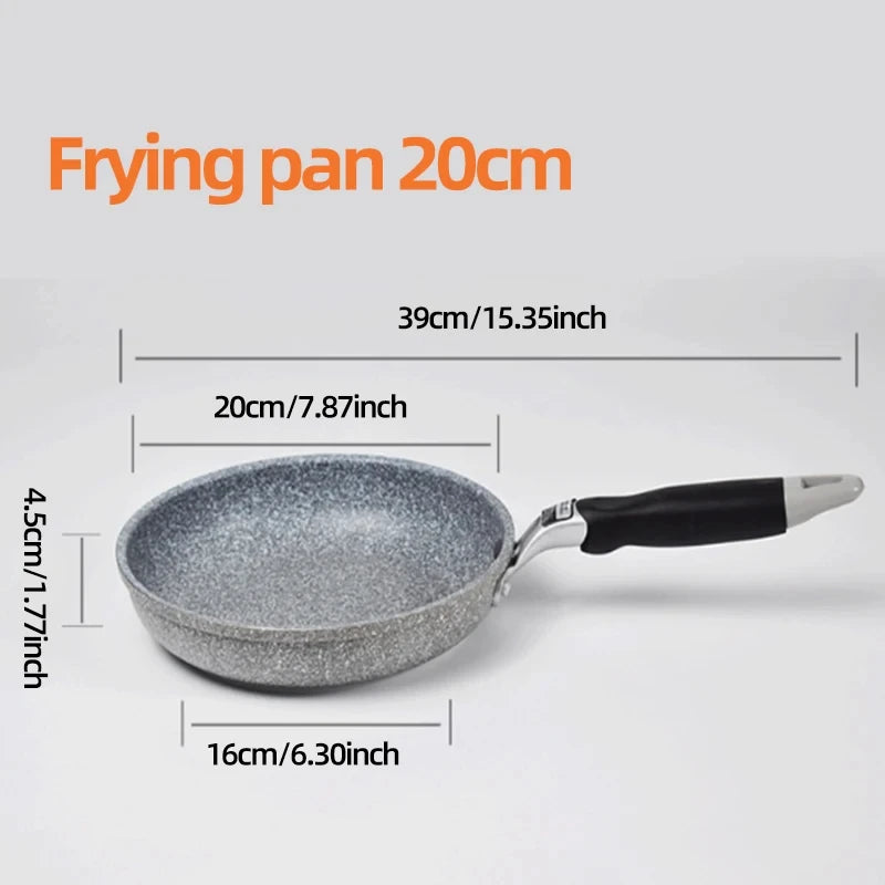 Stone Frying Wok Pan Non-stick Ceramic Pot Induction Fryer Steak Cooking Gas Stove Cookware