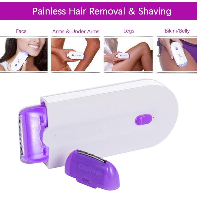 Painless Hair Removal Kit Laser Touch Epilator USB Rechargeable Women Body Face Shaver