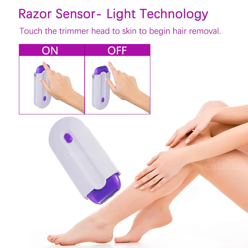 Painless Hair Removal Kit Laser Touch Epilator USB Rechargeable Women Body Face Shaver