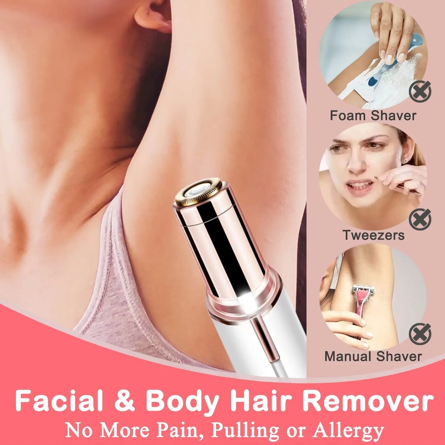 Lipstick Electric Hair Remover Portable, Painless, and Versatile Facial Shaver Tool for Women