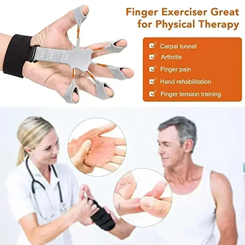 2PCS Silicone Finger Strengthener & Hand Grip Trainer 6 Resistance Levels