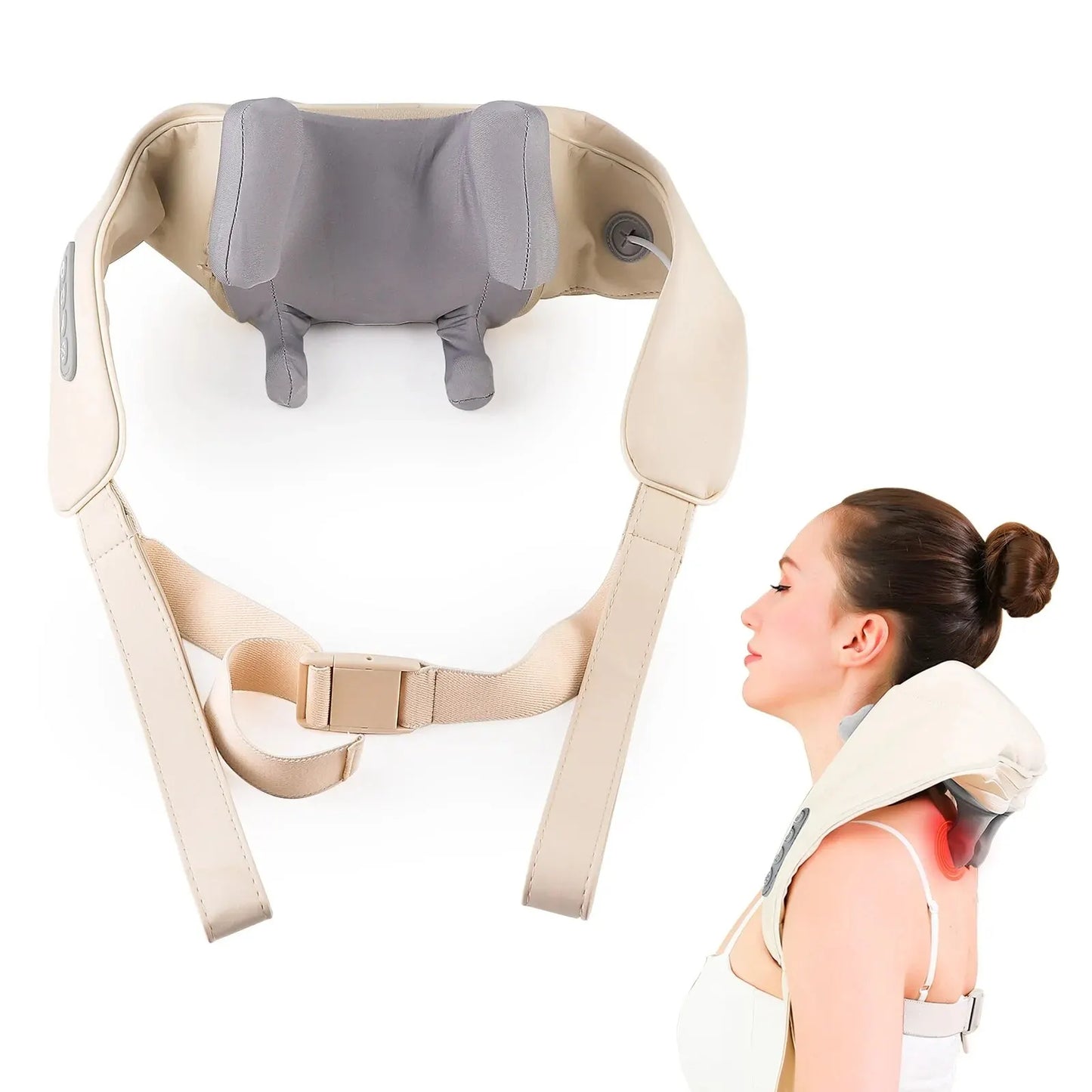 Neck Shoulder And Back Massager Wireless 3D Shiatsu Kneading Massager Cervical Relaxing Massage Shawl