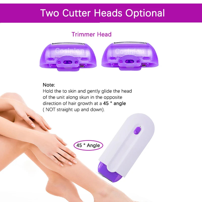 Painless Hair Removal Kit Laser Touch Epilator USB Rechargeable Women Body Face Shaver