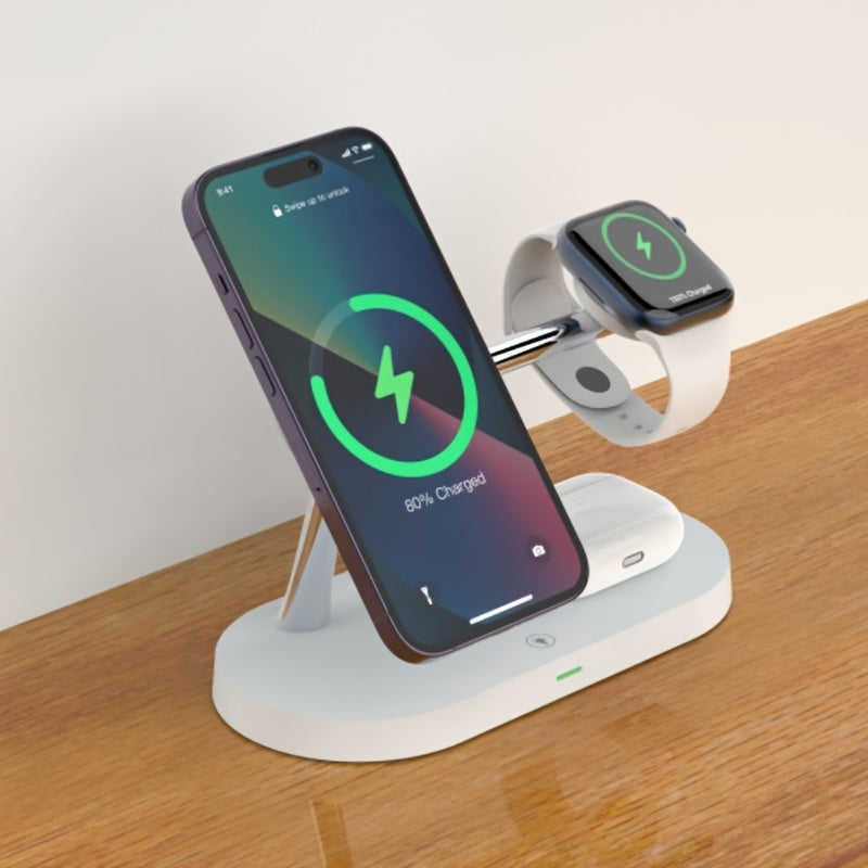 Led Light Fast Wireless Charging Dock Station For iPhone AirPods iWatch