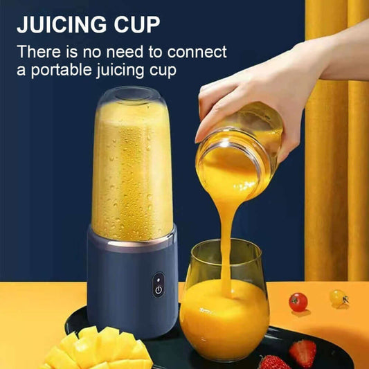 Portable 6 Blade Juicer with Cup Automatic Electric Smoothie Blender