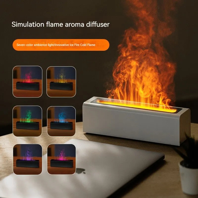 Colourful Simulation Flame Diffuser USB Plug-in Fragrance Humidification Diffuser