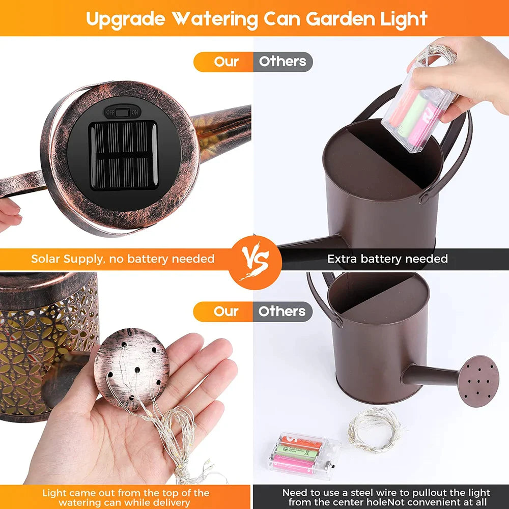 Solar Watering Can Light - Outdoor Garden Decor