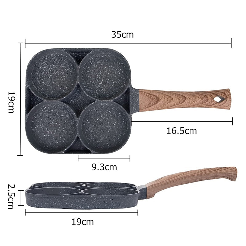 4 In 1 Non-Stick Frying Pot Pan Non-stick Egg Pancake Steak Hamburg Omelet Pan