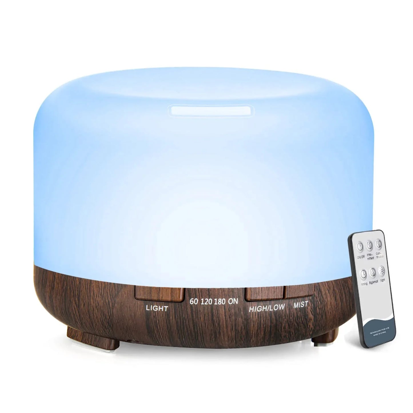 500ML Aroma Diffuser Wood Grain Color 5V 2A with Remote