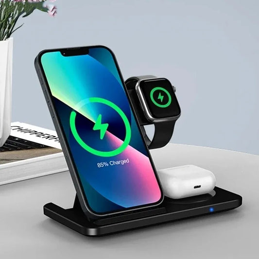 3-in-1 Foldable Wireless Charger for iPhone, IWatch, and AirPods