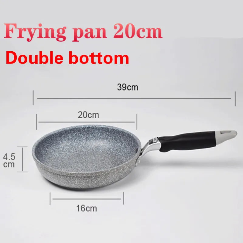 Stone Frying Wok Pan Non-stick Ceramic Pot Induction Fryer Steak Cooking Gas Stove Cookware