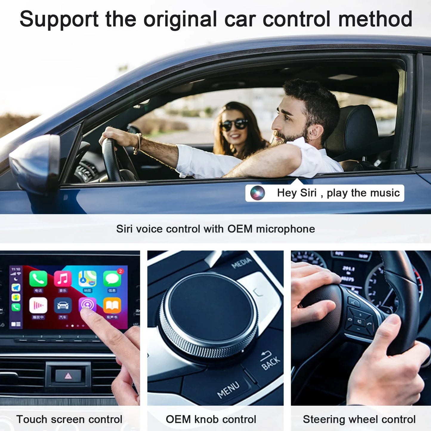 Wireless CarPlay Adapter For Android/Apple Plug And Play USB Auto Car Adapter