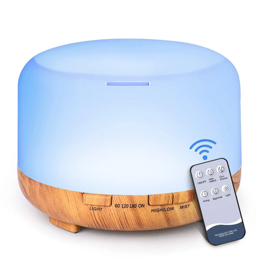 500ML Aroma Diffuser Wood Grain Color 5V 2A with Remote