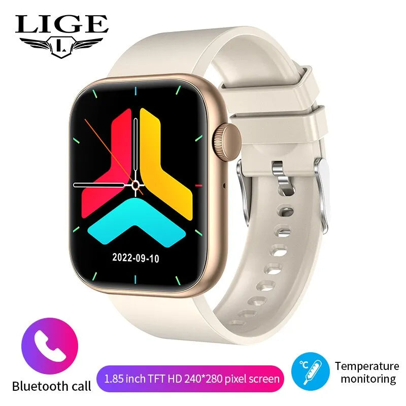 Full Touch Screen Waterproof Fitness Tracker Bluetooth Call Smart Watch For Women