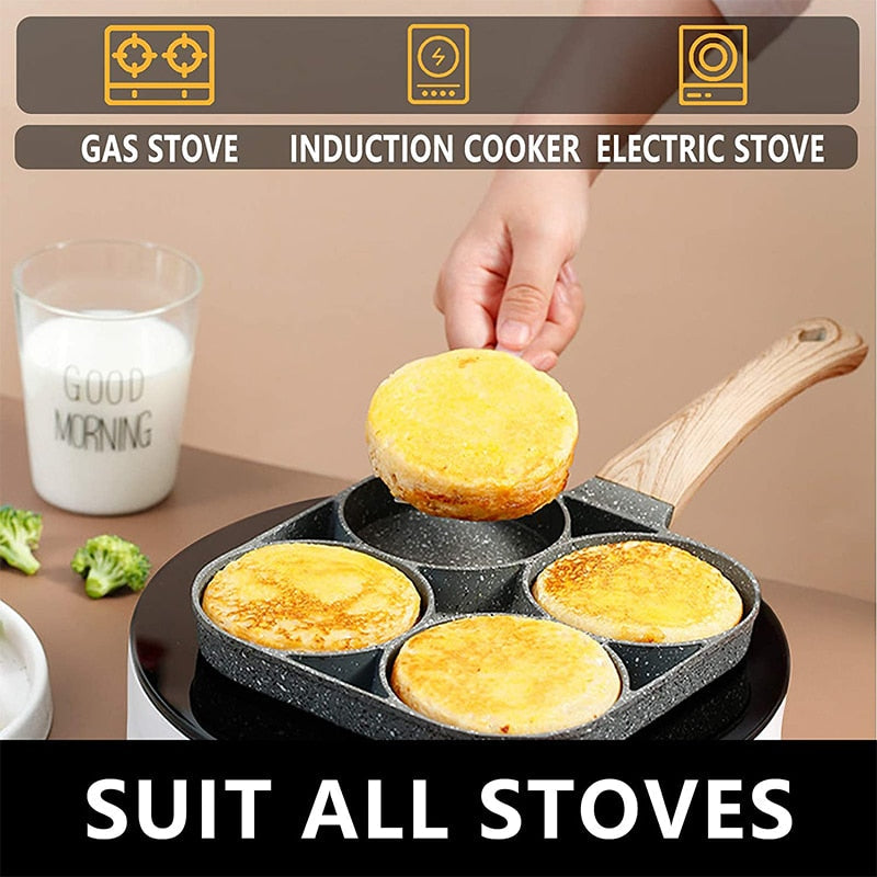 4 In 1 Non-Stick Frying Pot Pan Non-stick Egg Pancake Steak Hamburg Omelet Pan