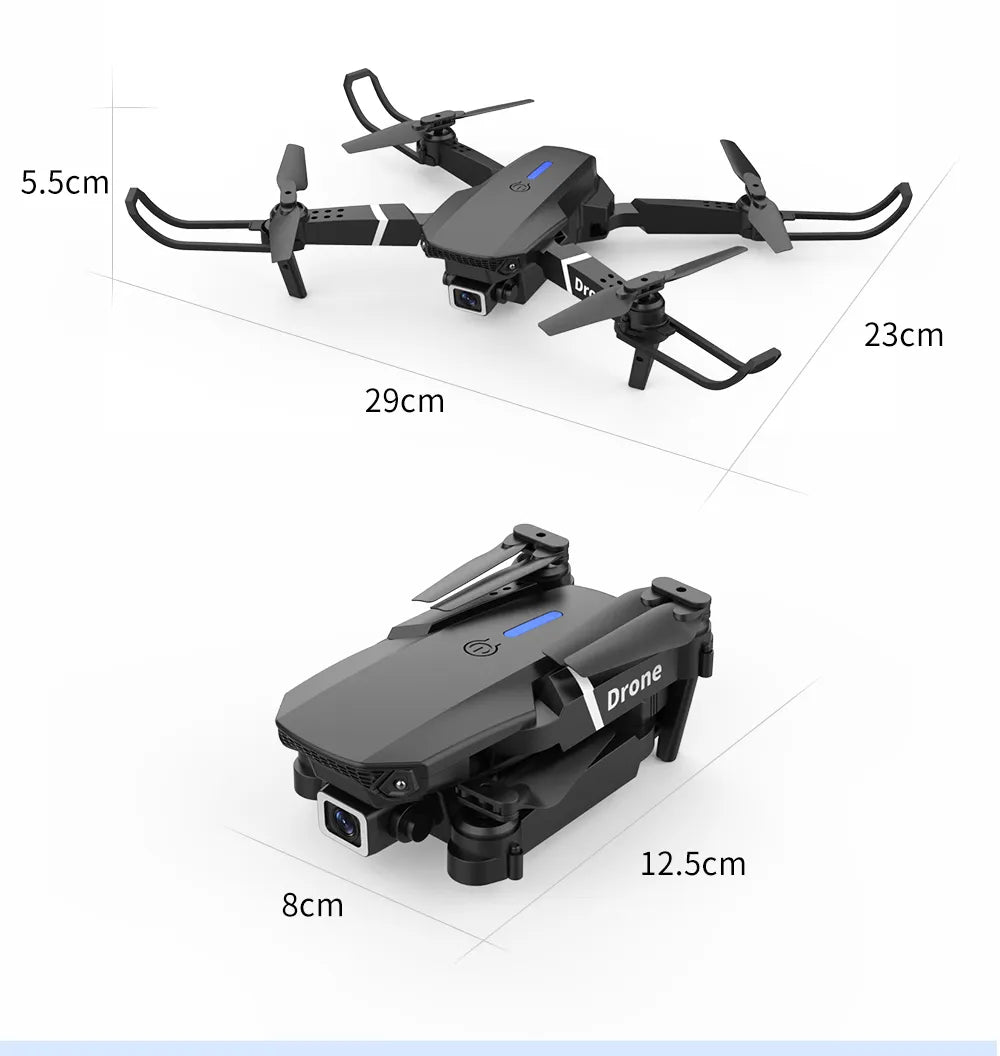 Professional Drone E88 Pro 4K Wide-Angle HD Camera WiFi FPV Height Hold Foldable RC Quadrotor