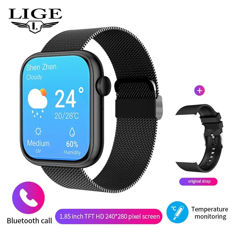 Full Touch Screen Waterproof Fitness Tracker Bluetooth Call Smart Watch For Women