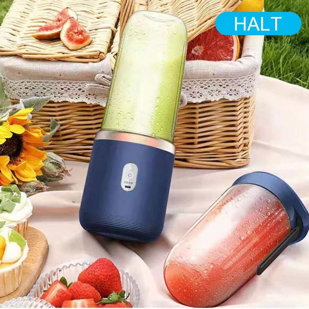 Portable 6 Blade Juicer with Cup Automatic Electric Smoothie Blender