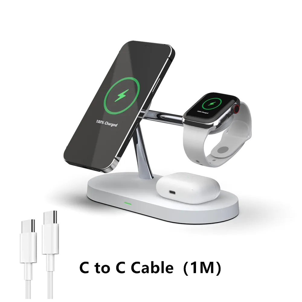 Led Light Fast Wireless Charging Dock Station For iPhone AirPods iWatch