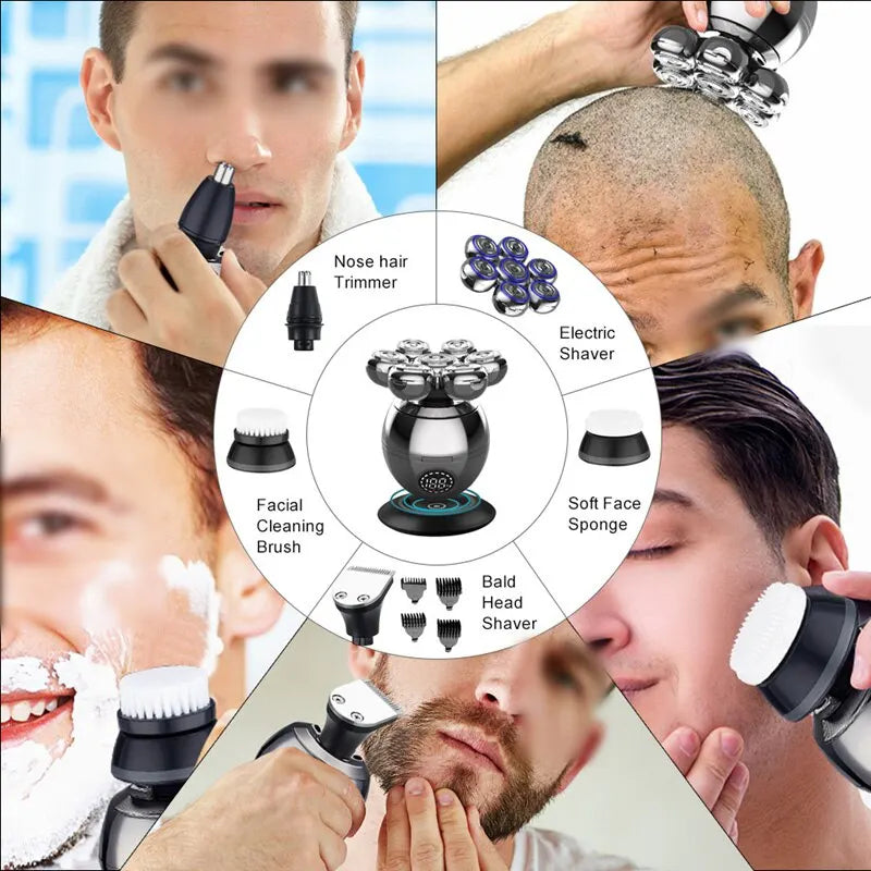 Electric Shaver 7D Floating Cutter Head Portable USB Charging Waterproof Mens Beard Trimmer Clipper