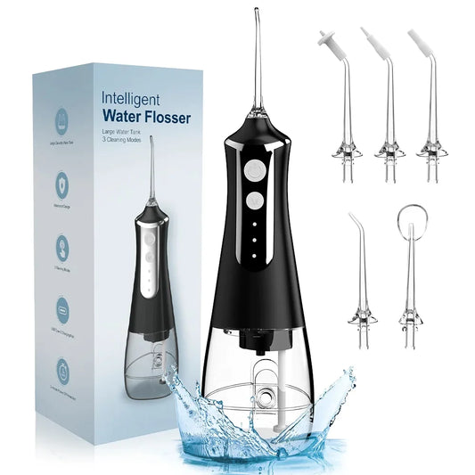 Cordless Water Flosser Advanced Teeth Cleaner 5 Nozzles 3 Modes USB 300ml