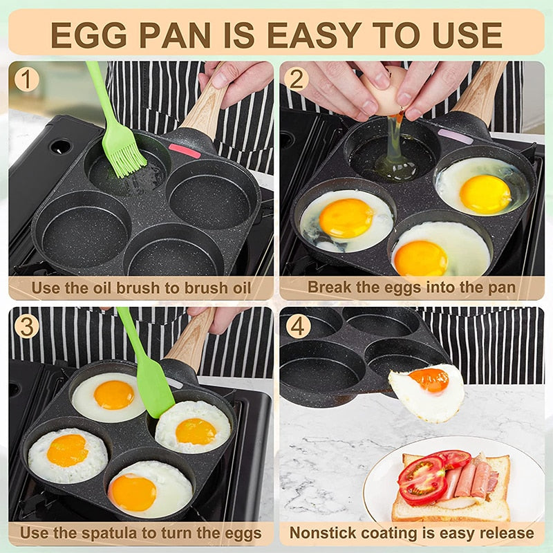 4 In 1 Non-Stick Frying Pot Pan Non-stick Egg Pancake Steak Hamburg Omelet Pan