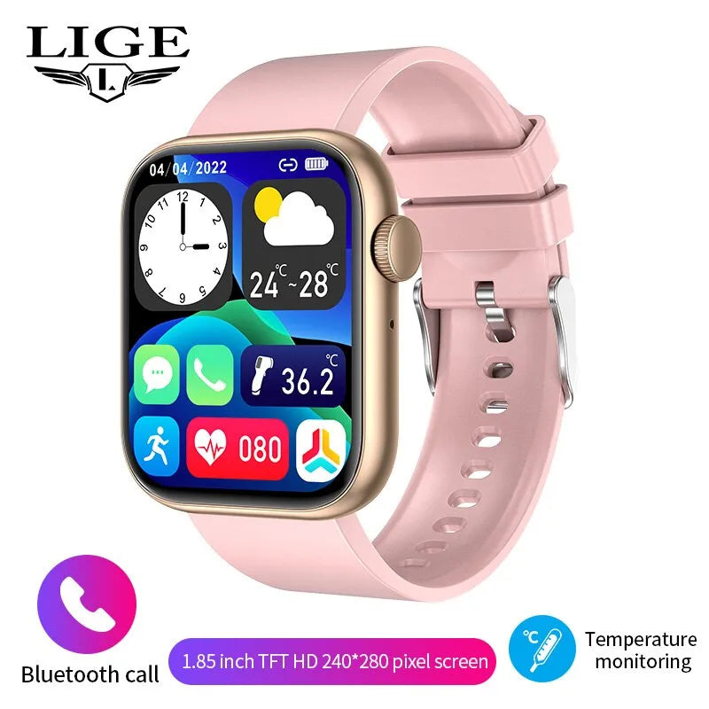 Full Touch Screen Waterproof Fitness Tracker Bluetooth Call Smart Watch For Women