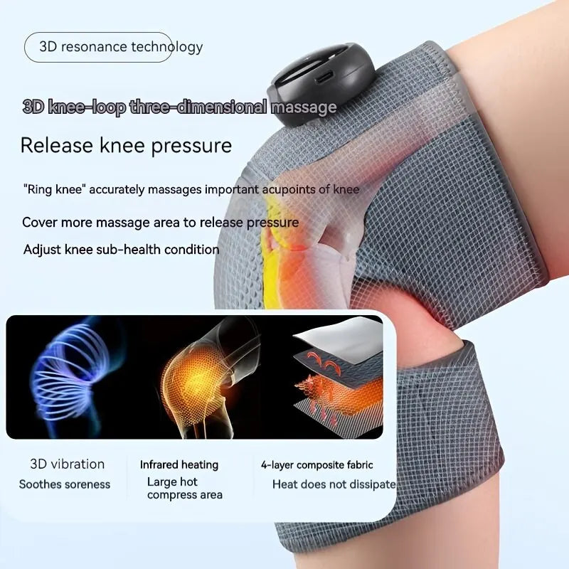 Thermal Cordless Infrared Heated Knee Massager with Vibrations