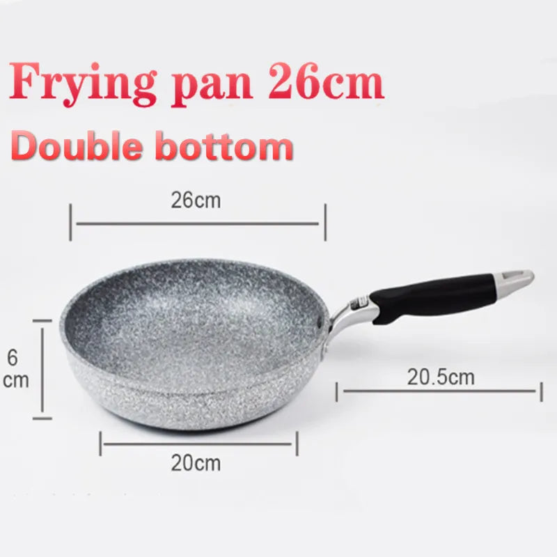 Stone Frying Wok Pan Non-stick Ceramic Pot Induction Fryer Steak Cooking Gas Stove Cookware