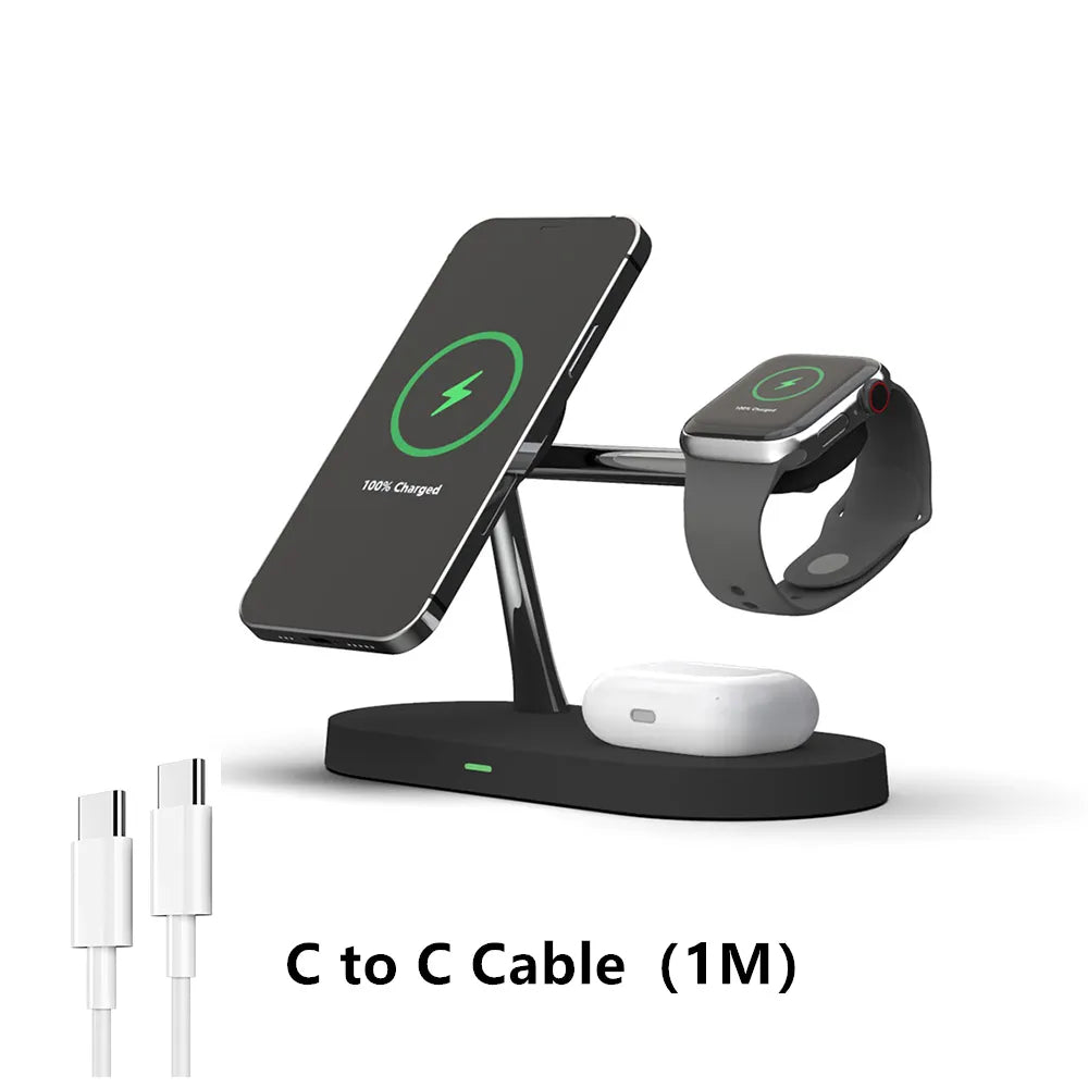 Led Light Fast Wireless Charging Dock Station For iPhone AirPods iWatch