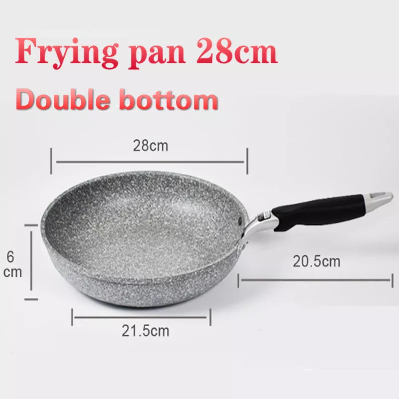 Stone Frying Wok Pan Non-stick Ceramic Pot Induction Fryer Steak Cooking Gas Stove Cookware