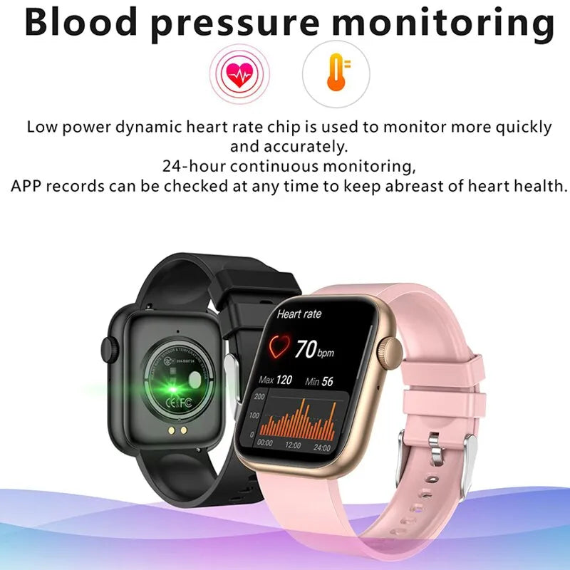 Full Touch Screen Waterproof Fitness Tracker Bluetooth Call Smart Watch For Women