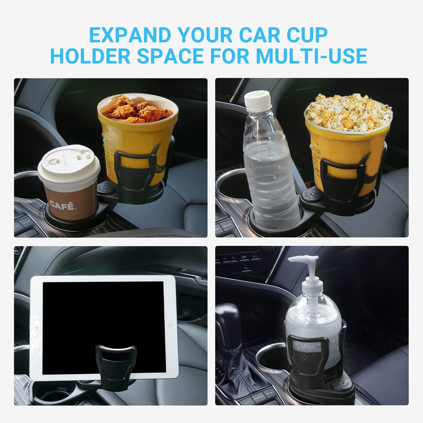 2-in-1 Rotatable Car Cup Holder with Storage Organizer